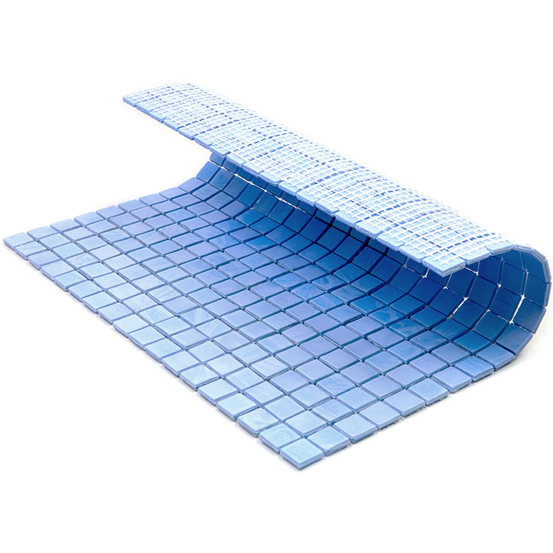 Columbia Blue 12 x 12 Glossy Glass Mosaic Tile