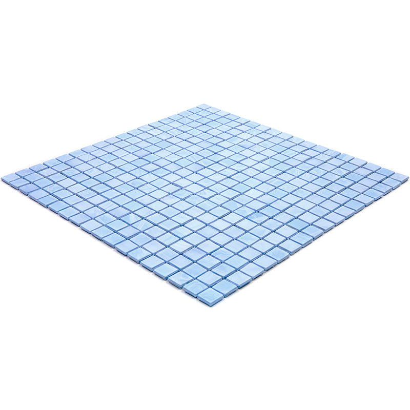 Columbia Blue 12 x 12 Glossy Glass Mosaic Tile