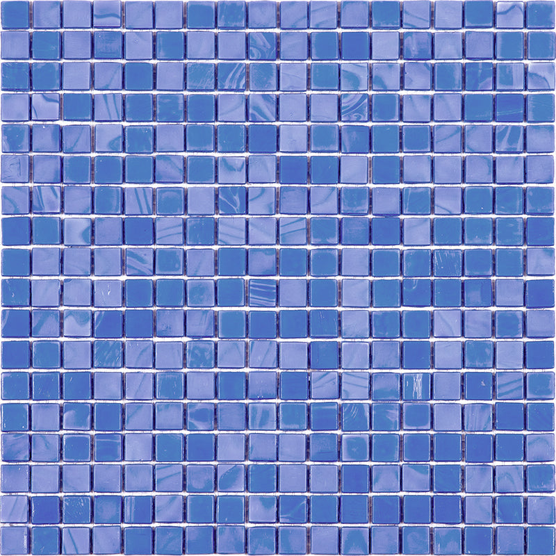 Neon Blue 12 x 12 Glossy Glass Mosaic Tile