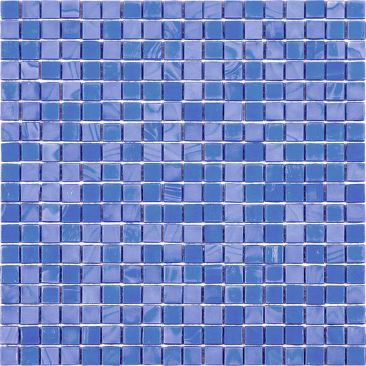 Neon Blue 12 x 12 Glossy Glass Mosaic Tile - Sample
