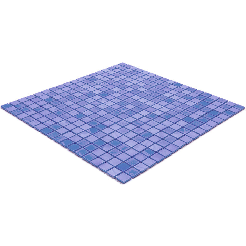 Neon Blue 12 x 12 Glossy Glass Mosaic Tile