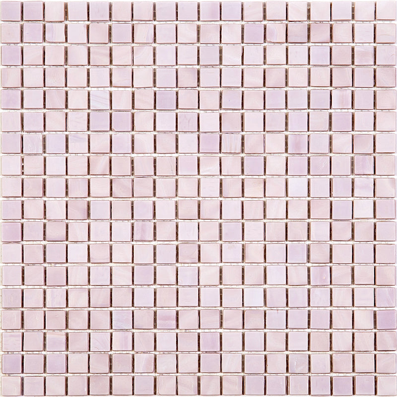 lavender glossy glass mosaic tile sheet in 12 by 12 inch size with small square tiles