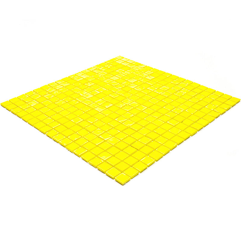 Yellow 12 x 12 Glossy Glass Mosaic Tile