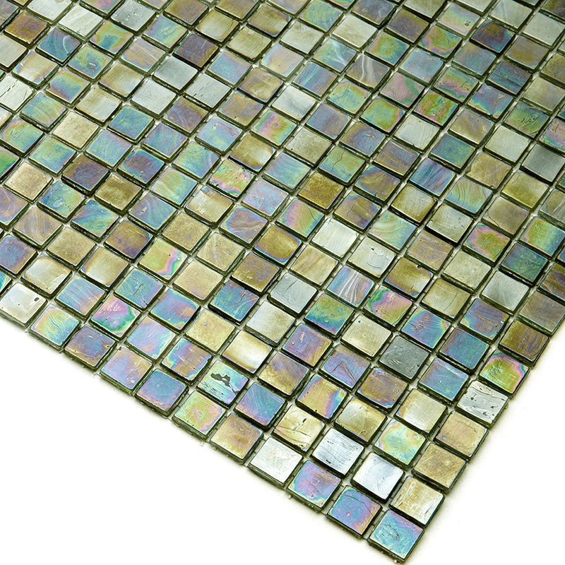 Tortilla Brown 12 x 12 Glossy Glass Mosaic Tile