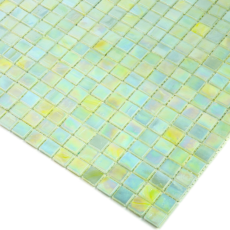 Light Beige 12 x 12 Glossy Glass Mosaic Tile