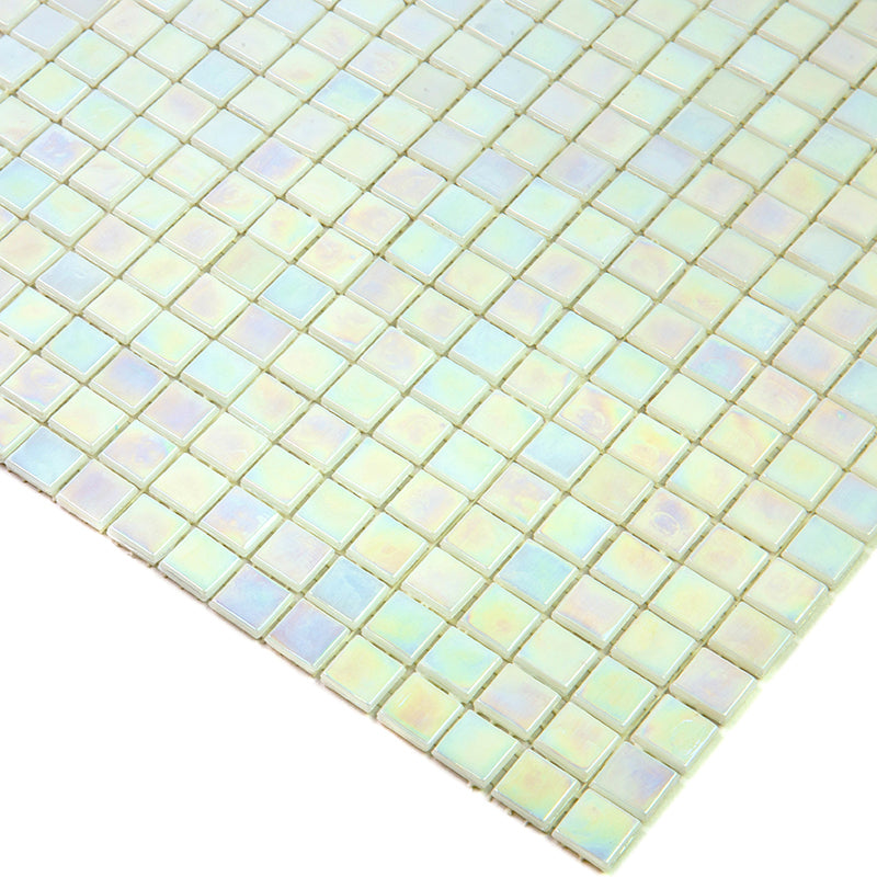 Light Bone White 12 x 12 Glossy Glass Mosaic Tile