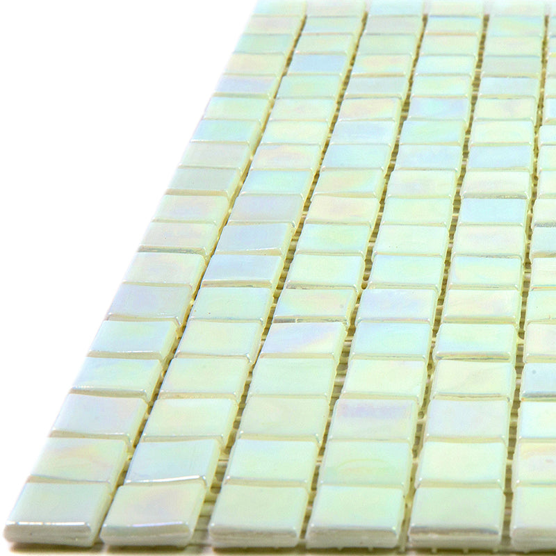 Light Bone White 12 x 12 Glossy Glass Mosaic Tile