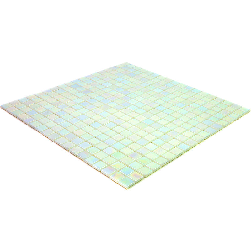 Light Bone White 12 x 12 Glossy Glass Mosaic Tile