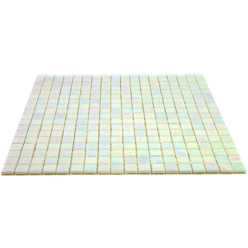 Light Bone White 12 x 12 Glossy Glass Mosaic Tile