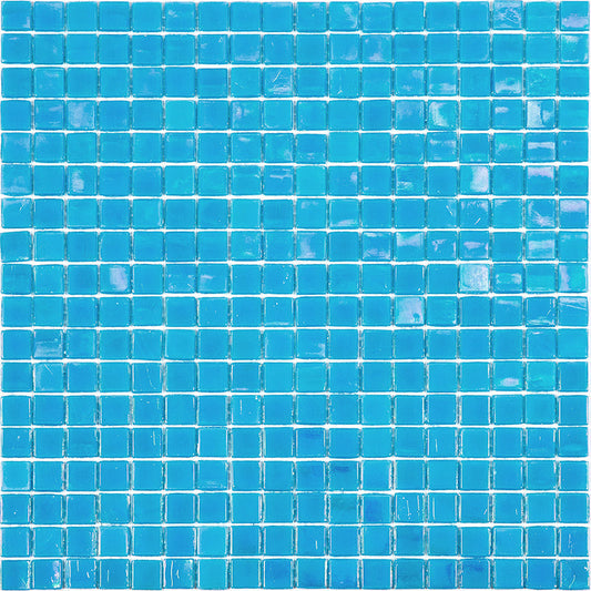 Sea Blue 12 x 12 Glossy Glass Mosaic Tile - Sample