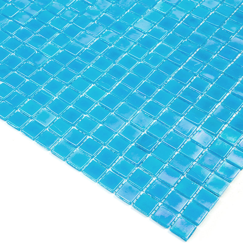 Sea Blue 12 x 12 Glossy Glass Mosaic Tile