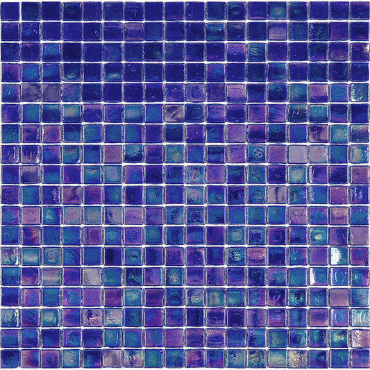 Shimmer Cobalt Blue 12 x 12 Glossy Glass Mosaic Tile - Sample