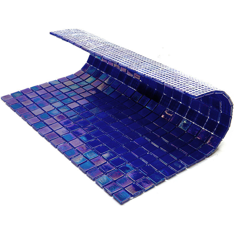 Shimmer Cobalt Blue 12 x 12 Glossy Glass Mosaic Tile