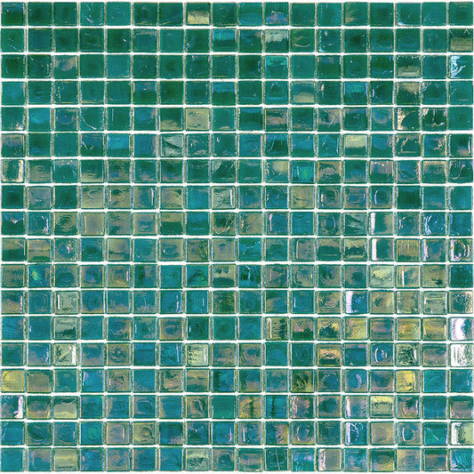 Grenn-Blue 12 x 12 Glossy Glass Mosaic Tile - Sample