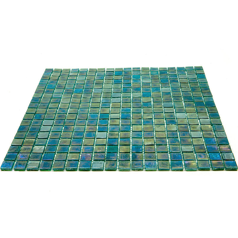 Grenn-Blue 12 x 12 Glossy Glass Mosaic Tile