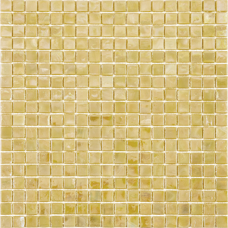 Ecru Beige 12 x 12 Glossy Glass Mosaic Tile