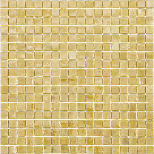 Ecru Beige 12 x 12 Glossy Glass Mosaic Tile - Sample
