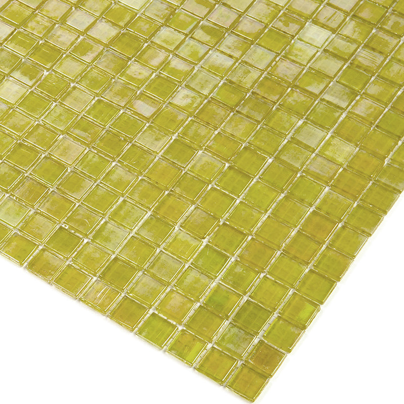 Light Shimmer Beige 12 x 12 Glossy Glass Mosaic Tile