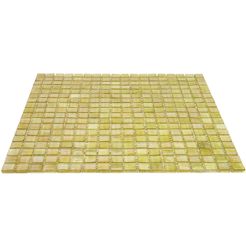 Light Shimmer Beige 12 x 12 Glossy Glass Mosaic Tile