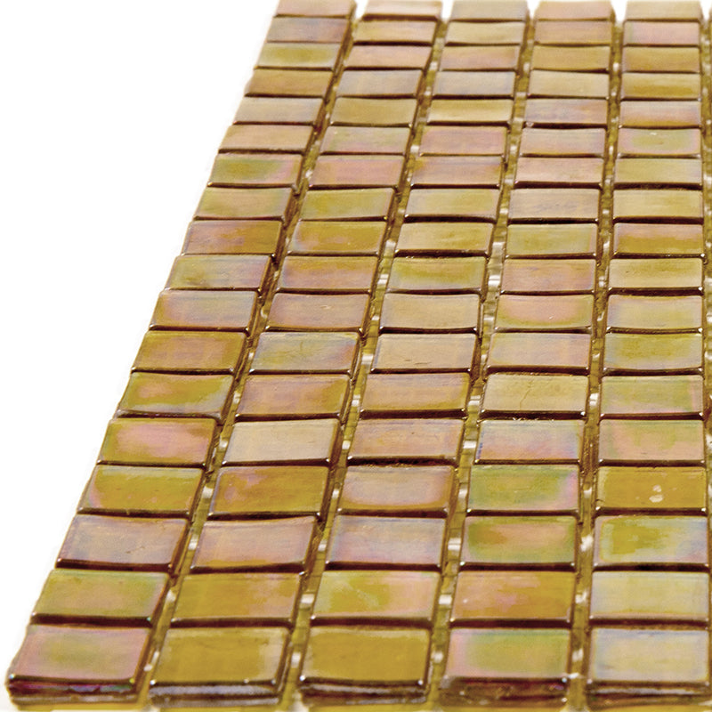 Gold Beige 12 x 12 Glossy Glass Mosaic Tile