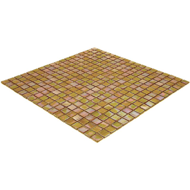 Gold Beige 12 x 12 Glossy Glass Mosaic Tile