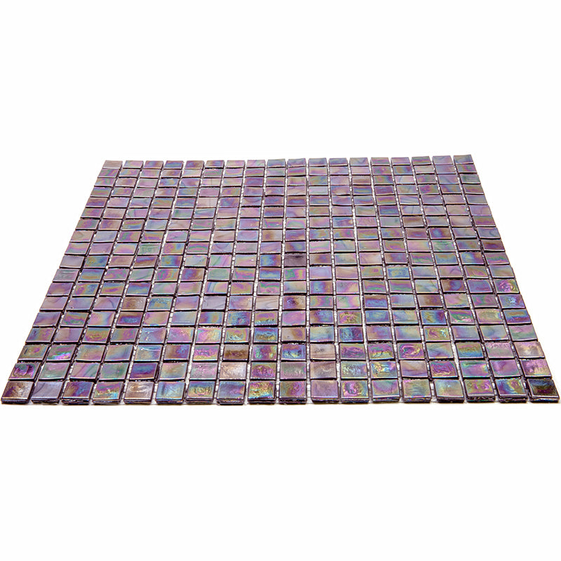 Wine Red 12 x 12 Glossy Glass Mosaic Tile