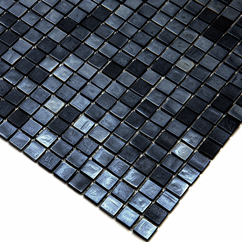 Rich Black 12 x 12 Glossy Glass Mosaic Tile