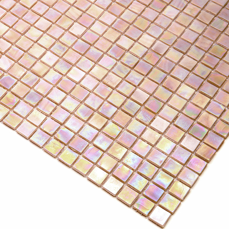 Tuscan Beige 12 x 12 Glossy Glass Mosaic Tile