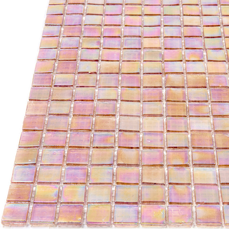 China Pink 12 x 12 Glossy Glass Mosaic Tile