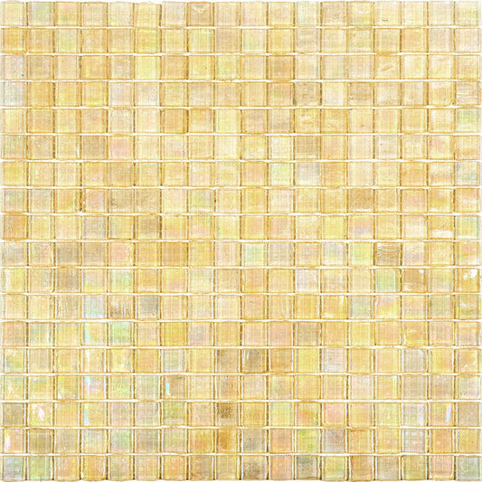 Light Fawn Beige 12 x 12 Glossy Glass Mosaic Tile - Sample
