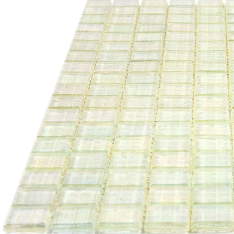 Rainbow White 12 x 12 Glossy Glass Mosaic Tile