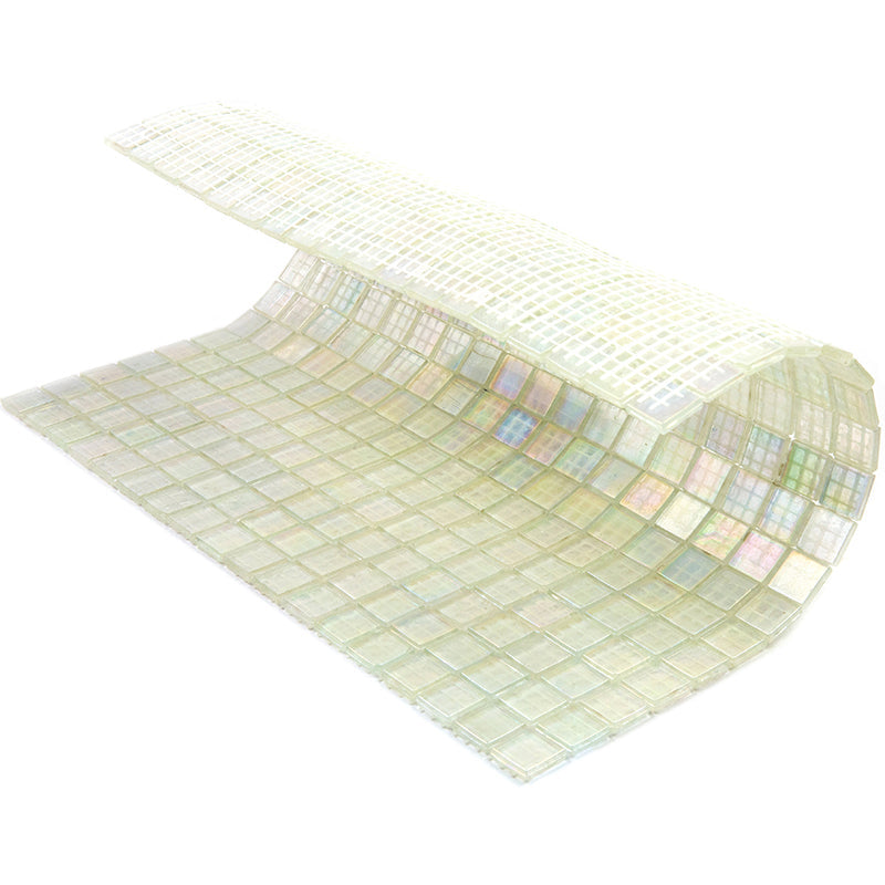 Rainbow White 12 x 12 Glossy Glass Mosaic Tile