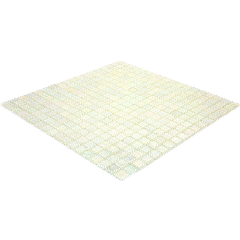 Rainbow White 12 x 12 Glossy Glass Mosaic Tile