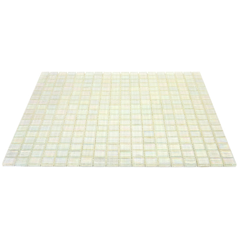 Rainbow White 12 x 12 Glossy Glass Mosaic Tile