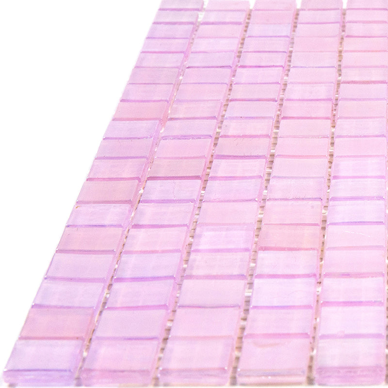 Pale Pink 12 x 12 Glossy Glass Mosaic Tile