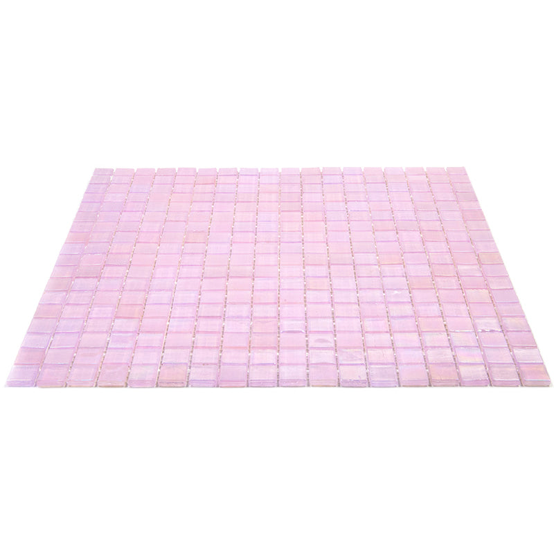 Pale Pink 12 x 12 Glossy Glass Mosaic Tile