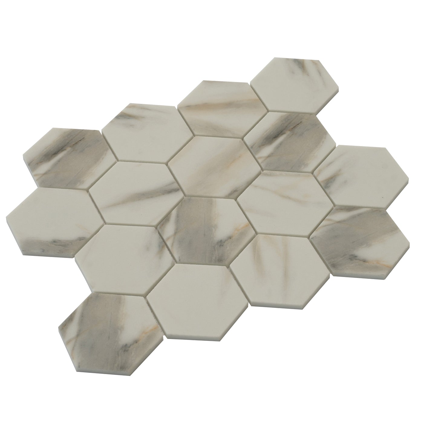 Beige 10x12 Matte Recycled Glass Mosaic Tile Sample