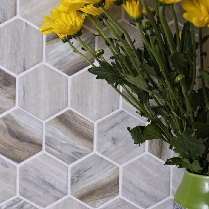 Beige 10 x 12 Matte Recycled Glass Mosaic Tile