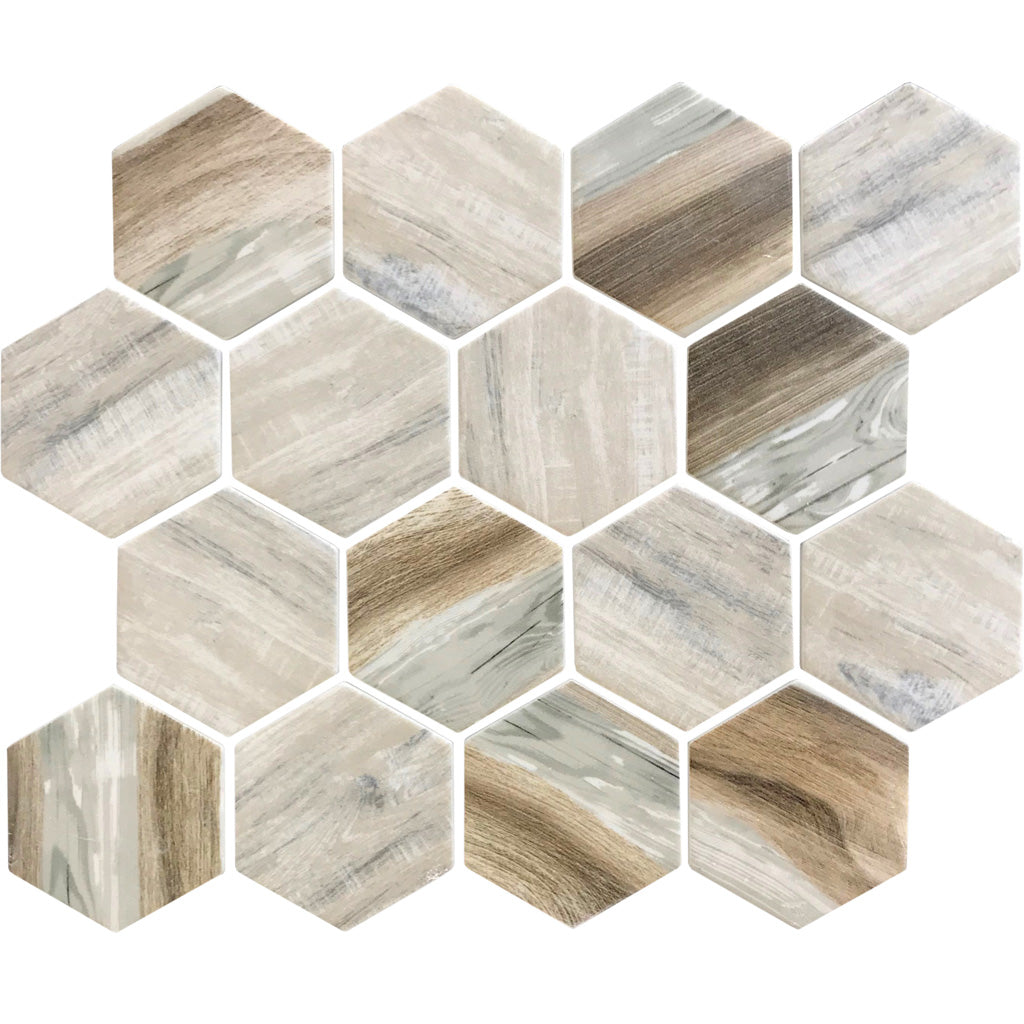 Beige 10 x 12 Matte Recycled Glass Mosaic Tile - Sample