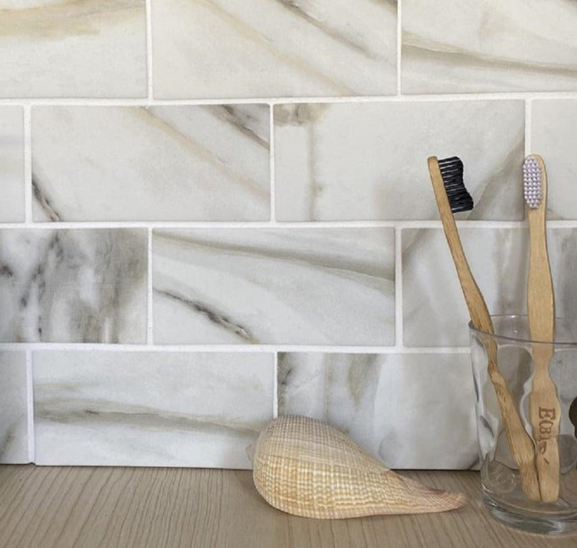 Chiffon White 12 x 12 Matte Recycled Glass Mosaic Tile