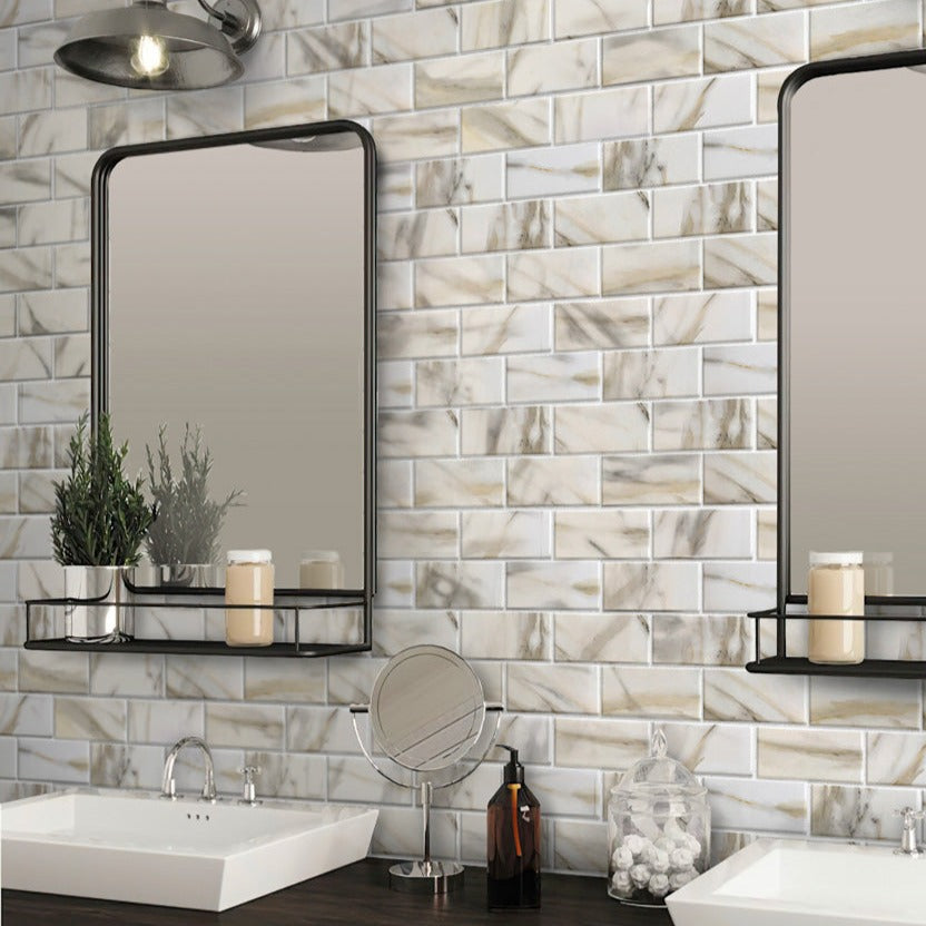 Chiffon White 12 x 12 Matte Recycled Glass Mosaic Tile