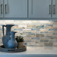 Blue and Beige 12 x 12 Matte Recycled Glass Mosaic Tile