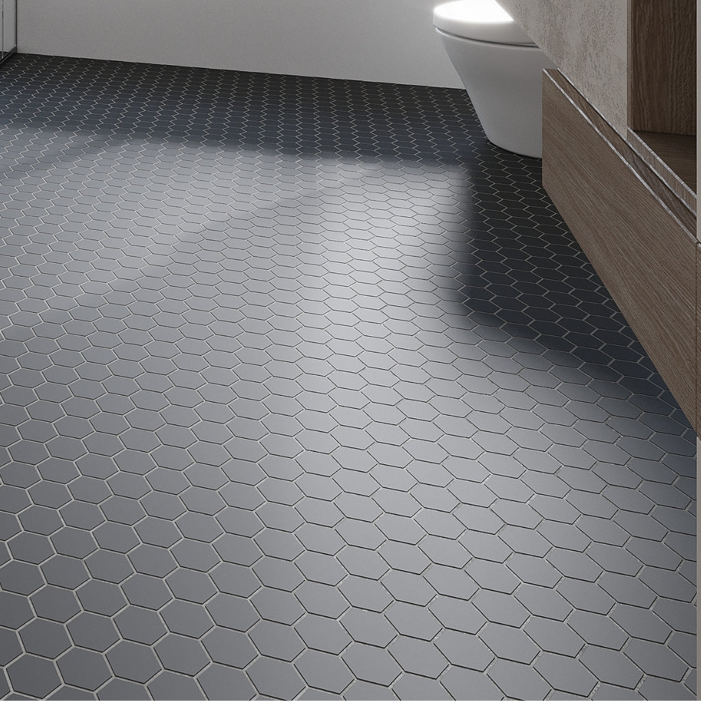 Black 11 x 11 Matte Porcelain Mosaic Tile