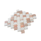 Pink, White 11x11 Polished Thassos, Norway Rose Fan Mosaic Tile - Sample