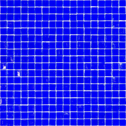Cobalt Blue 12 x 12 Glossy Glass Mosaic Tile - Sample