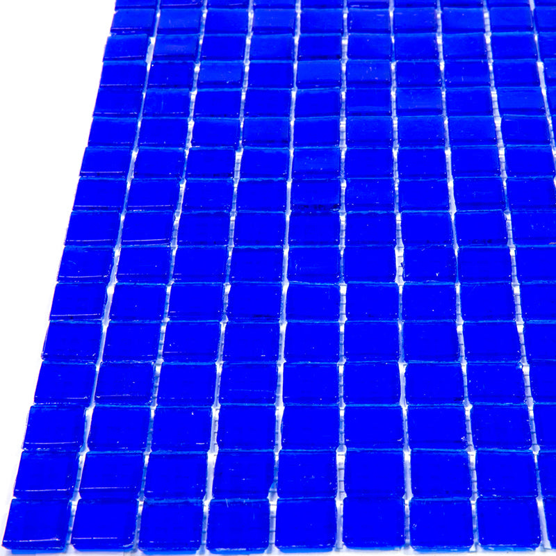 Cobalt Blue 12 x 12 Glossy Glass Mosaic Tile