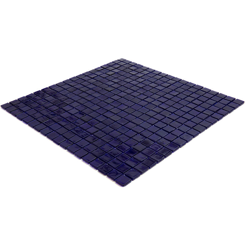 Indigo Blue 12 x 12 Glossy Glass Mosaic Tile