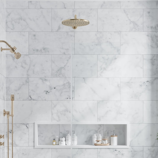White 12 x 24 Bianco Carrara Marble Honed Large Tile