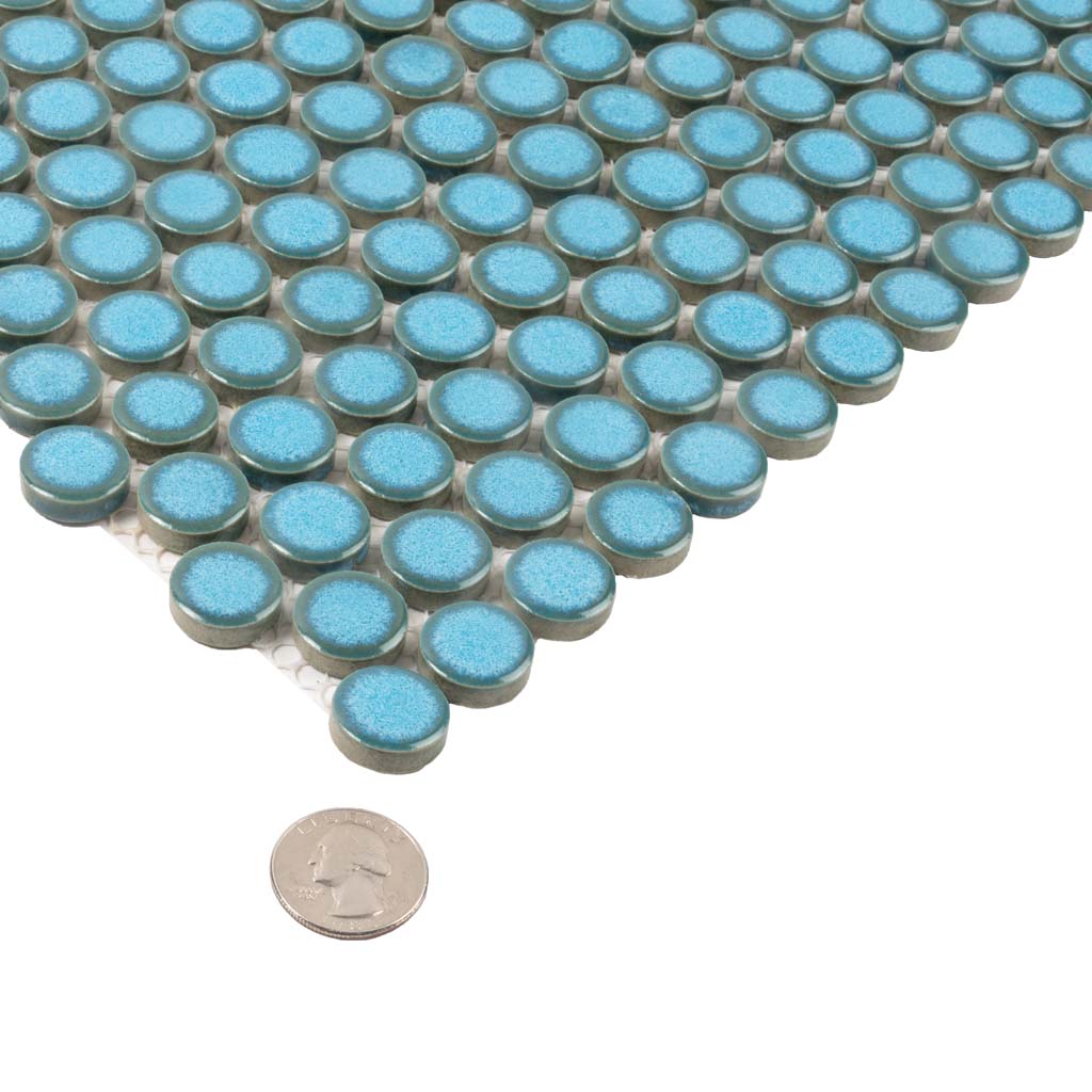 Sky Blue 12 x 12 Glossy Porcelain Mosaic Tile