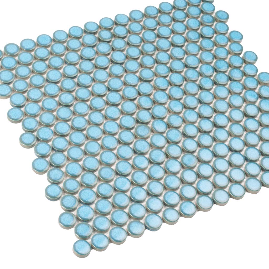 Sky Blue 12 x 12 Glossy Porcelain Mosaic Tile